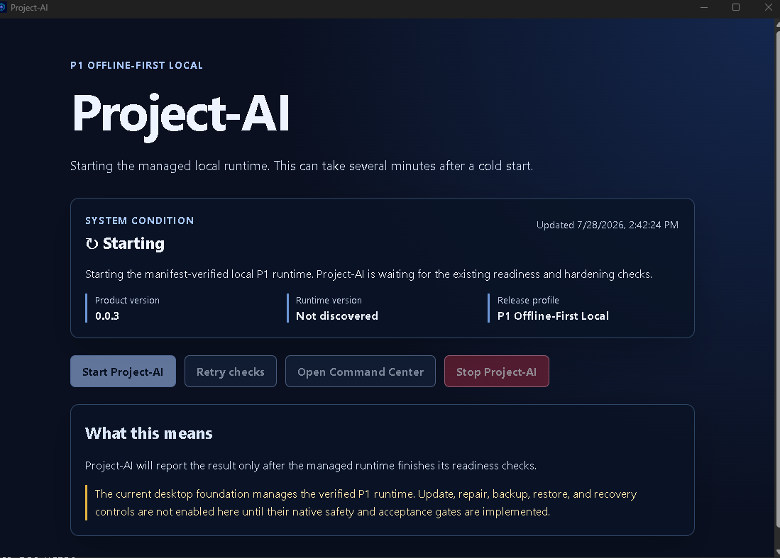 Desktop launcher — starting